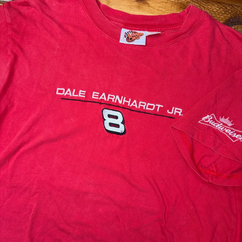 Vintage Winners Circle Dale Earnhardt Jr T-Shirt Mens L Red Budweiser Racing 8